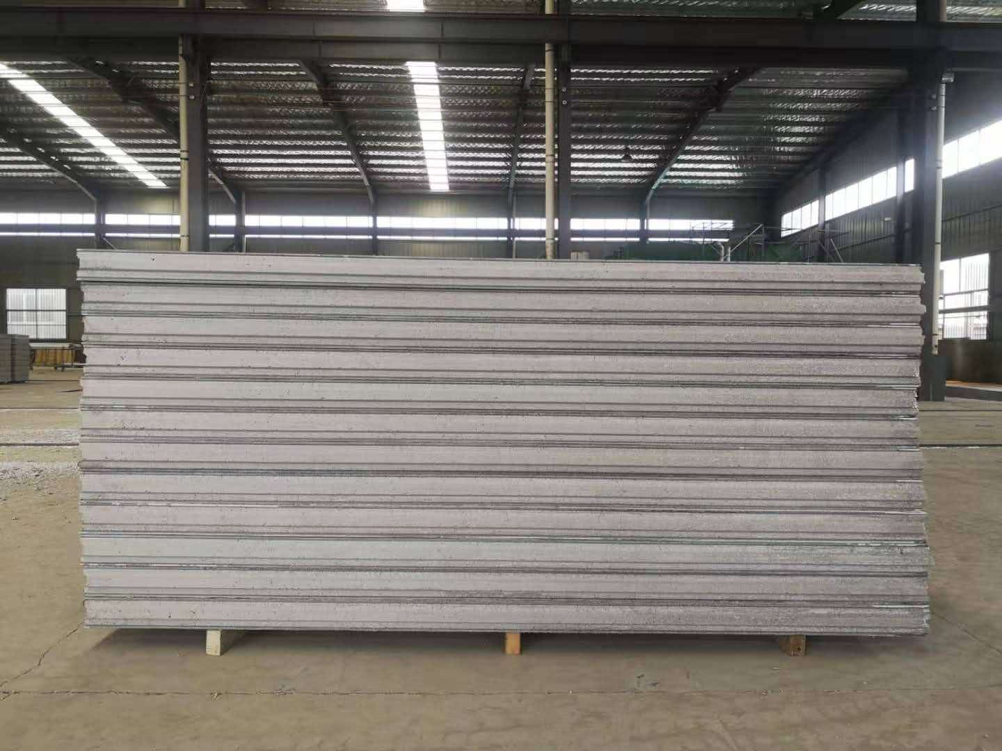 Neatly stacked finished wall panels